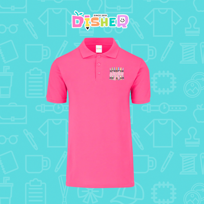 PBY-C-0008: Polo Bordada 50/50 Caballero I Crayolas moño