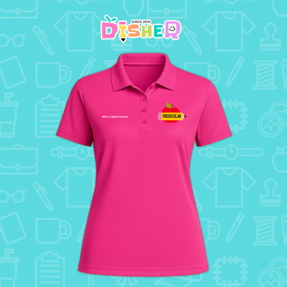 PBD-D-084: Polo Bordada Dry Fit Dama I Manzana preescolar