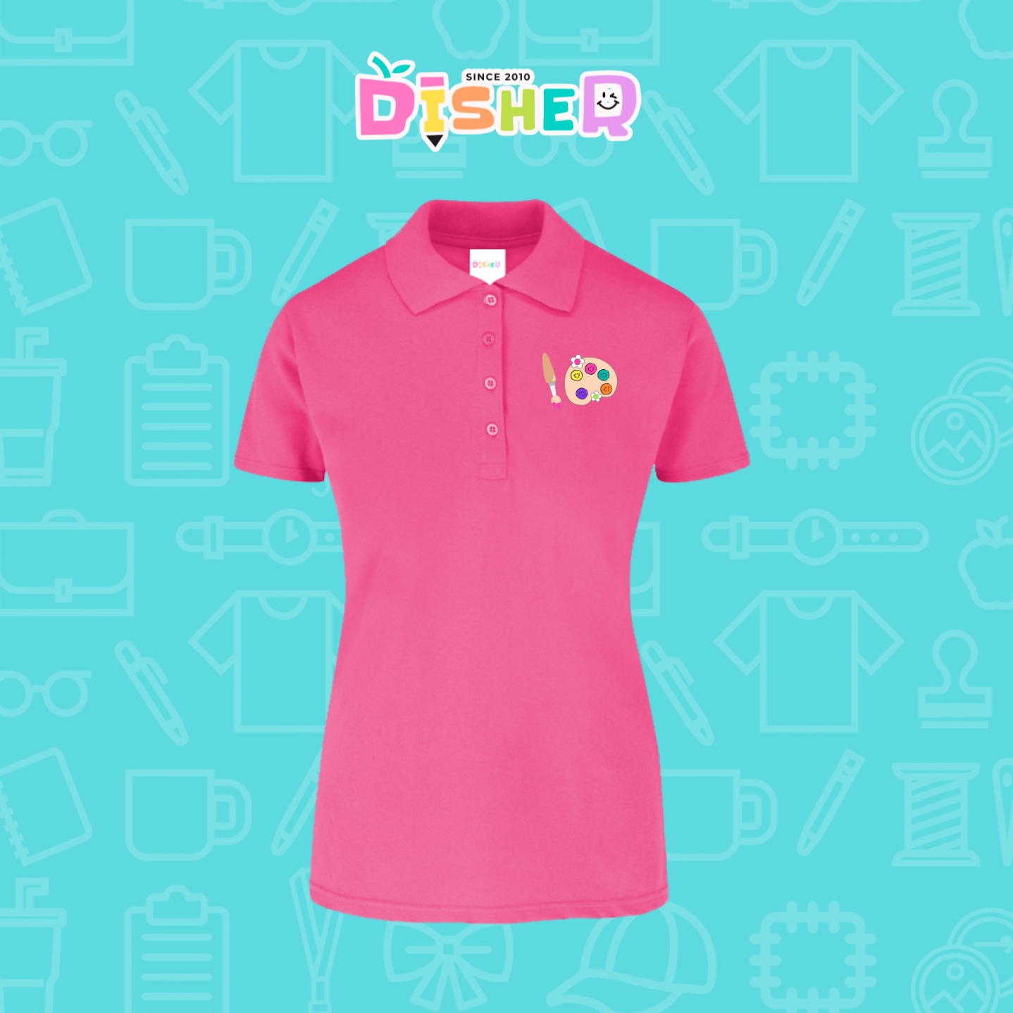 PBY-D-0058: Polo Bordada 50/50 Dama I Acuarelas