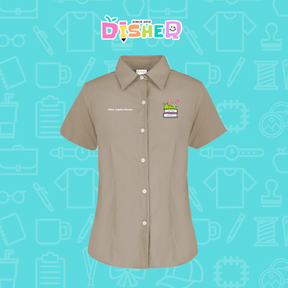 CBGC-D-004: Camisa Bordada Gabardina Manga Corta Dama  I Gusanito libros