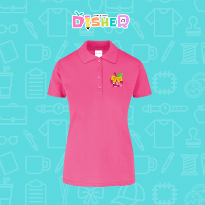 PBY-D-0012: Polo Bordada 50/50 Dama I Manzana moño