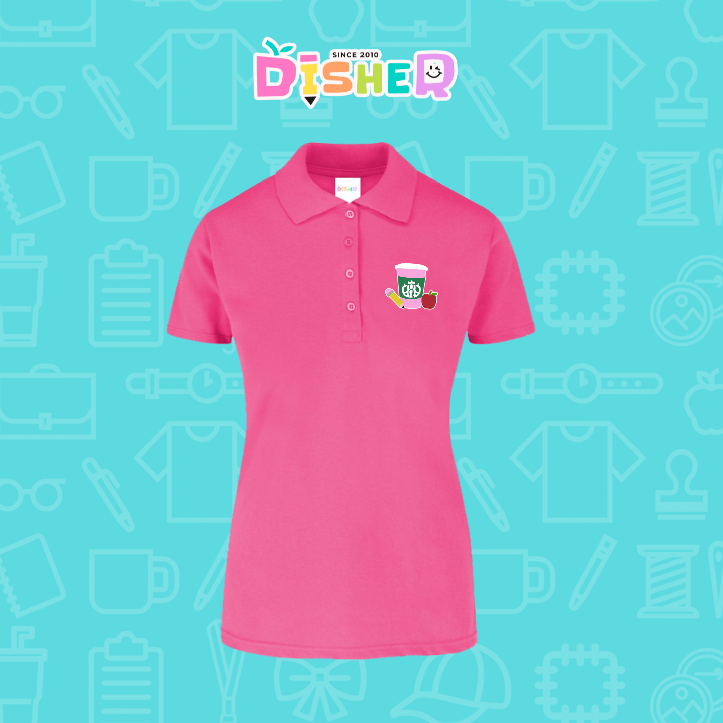 PBY-D-0037: Polo Bordada 50/50 Dama I Teacher starbucks