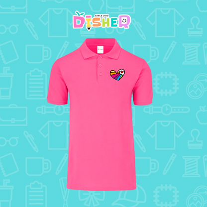 PBY-C-0073: Polo Bordada 50/50 Caballero I Corazón líneas