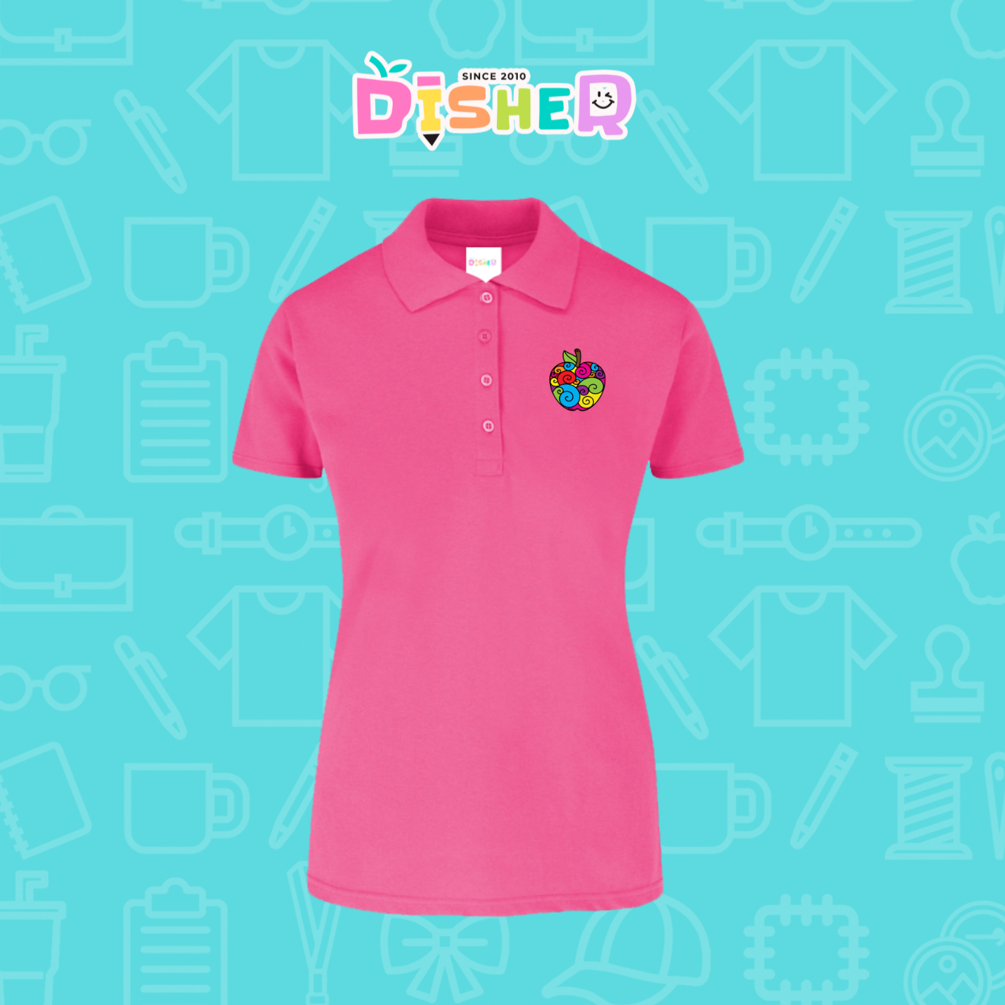 PBY-D-0067: Polo Bordada 50/50 Dama I Manzana risco