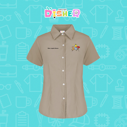 CBGC-D-014: Camisa Bordada Gabardina Manga Corta Dama  I El principito