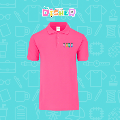 PBY-C-0045: Polo Bordada 50/50 Caballero I Crayolas pastel