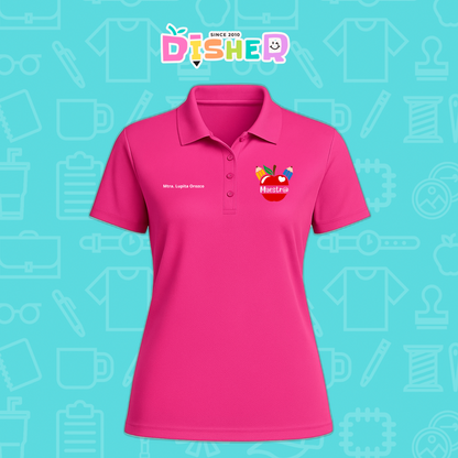 PBD-D-091: Polo Bordada Dry Fit Dama I Manzana lápices