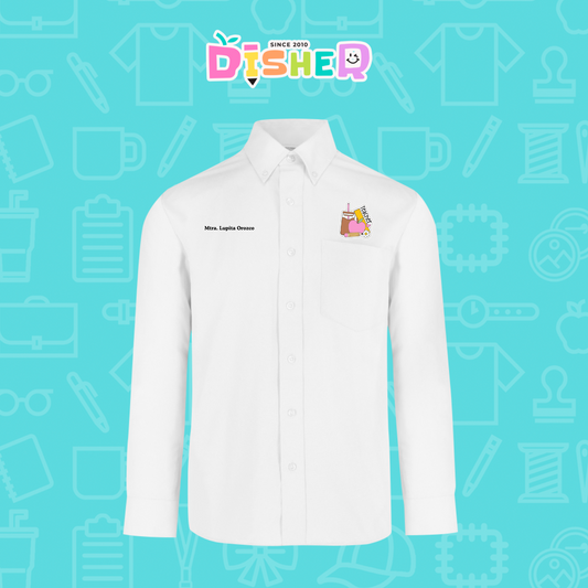 CBGL-C-036: Camisa Bordada Gabardina Manga Larga Caballero I Teacher coffe