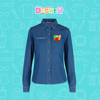 CBML-D-032: Camisa Bordada Mezclilla Manga Larga Dama  I Smile supplies