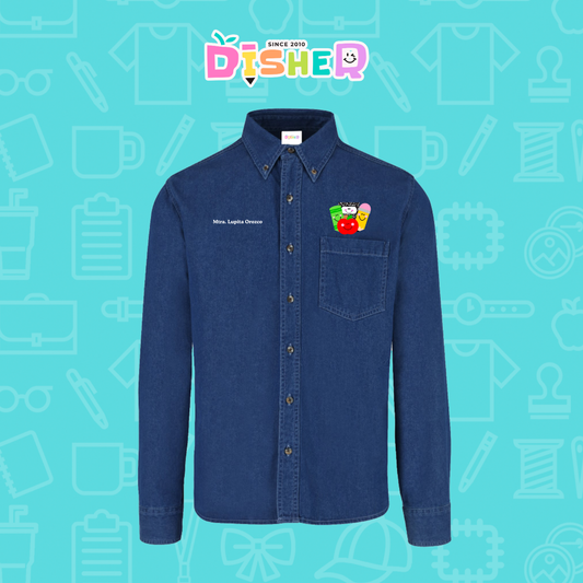 CBML-C-032: Camisa Bordada Mezclilla Manga Larga Caballero  I Smiley supplies