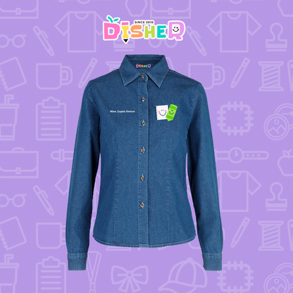 CBML-D-033: Camisa Bordada Mezclilla Manga Larga Dama  I Paper pencil