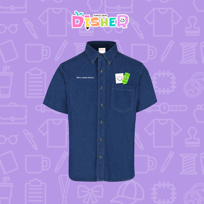 CBMC-C-033: Camisa Bordada Mezclilla Manga Corta Caballero  I Paper pencil