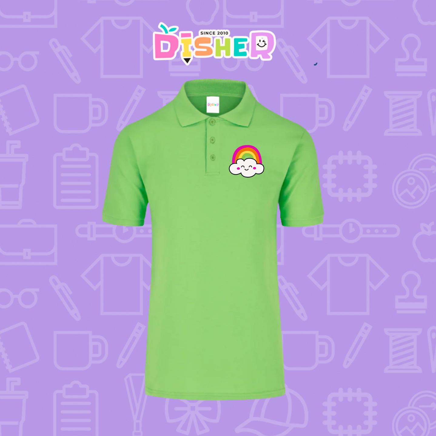 PBY-C-0017: Polo Bordada 50/50 Caballero I Nube Arcoíris