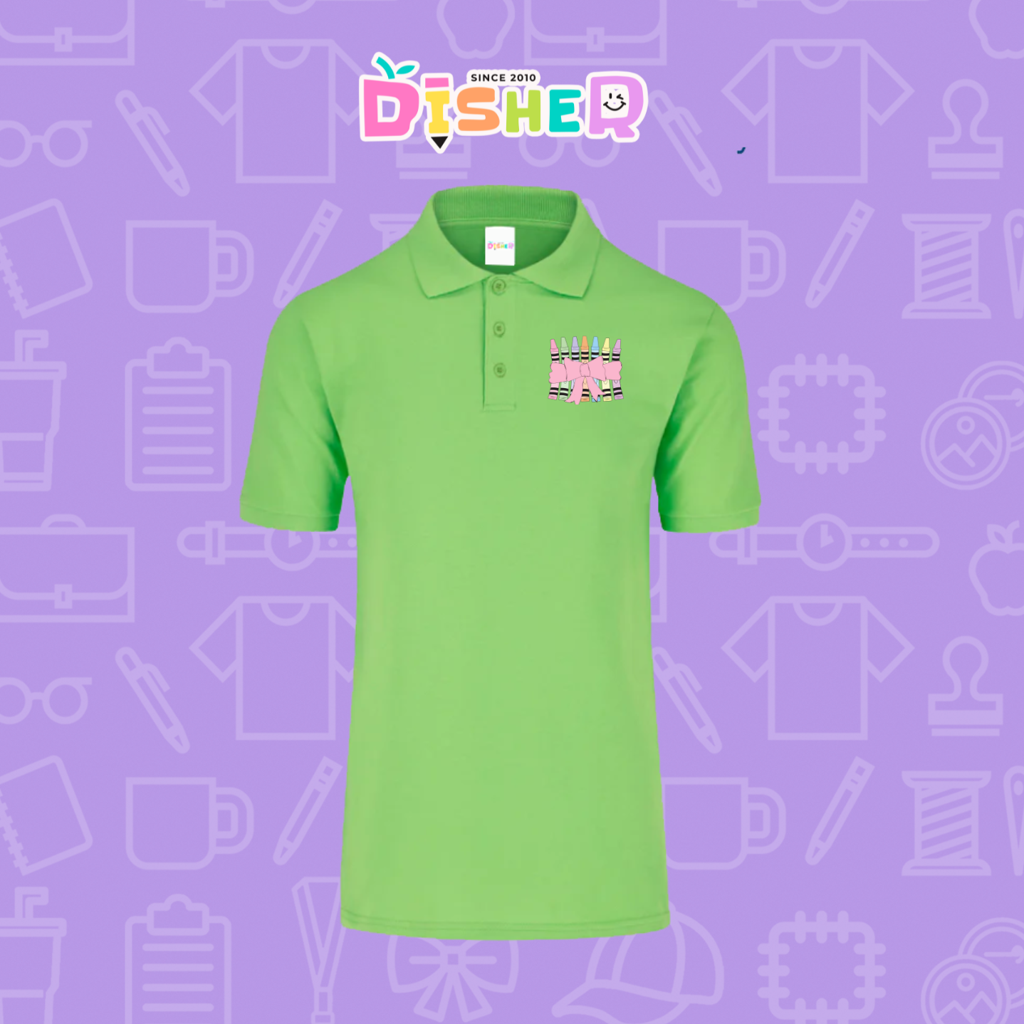 PBY-C-0008: Polo Bordada 50/50 Caballero I Crayolas moño