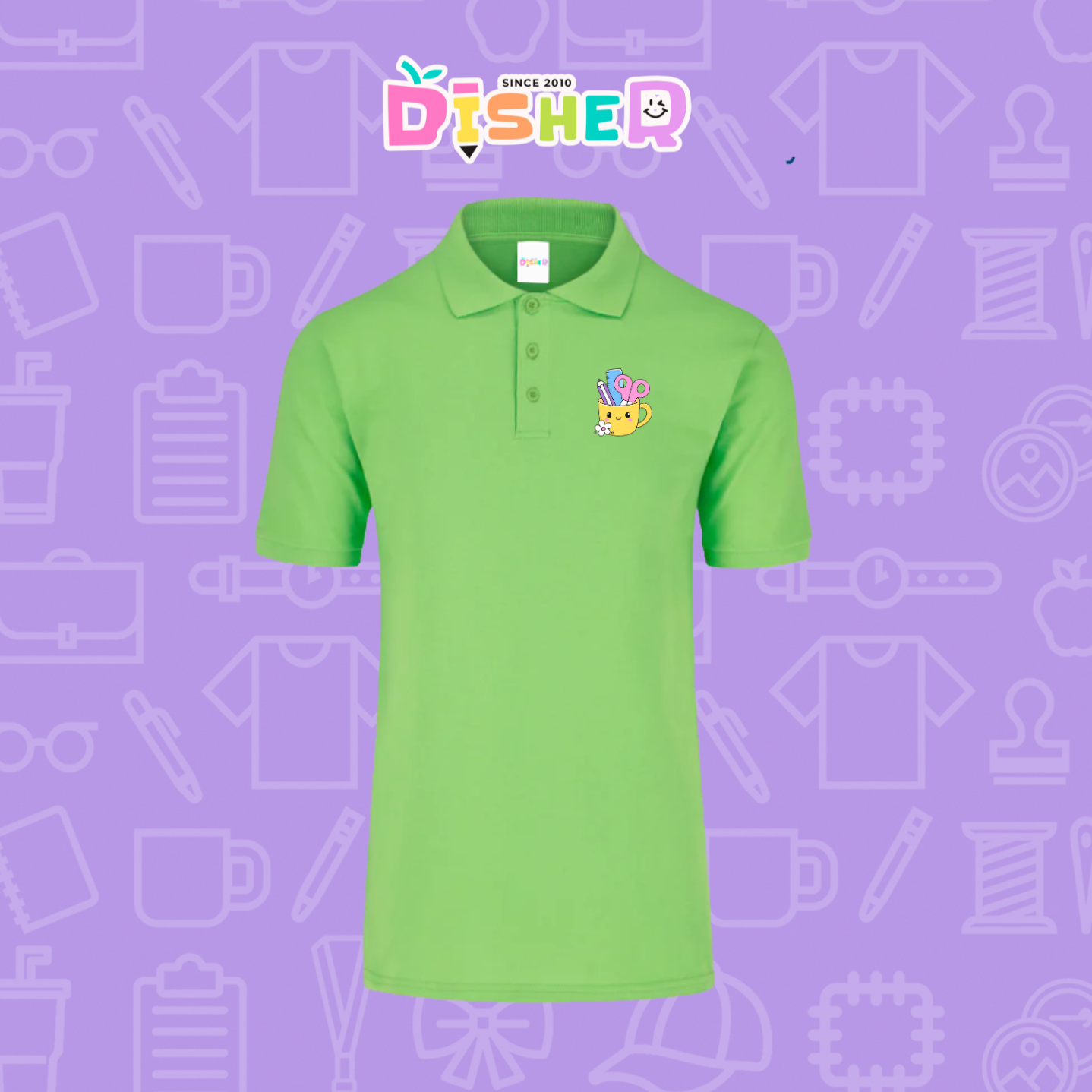 PBY-C-0052: Polo Bordada 50/50 Caballero I Tacita útiles