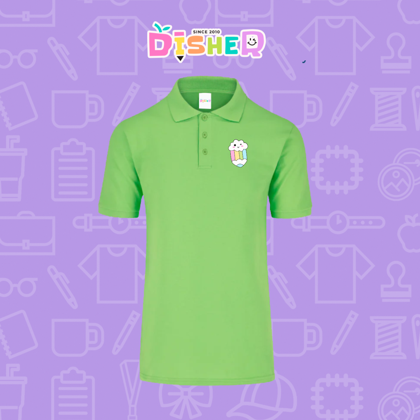 PBY-C-0057: Polo Bordada 50/50 Caballero I Lápiz nube