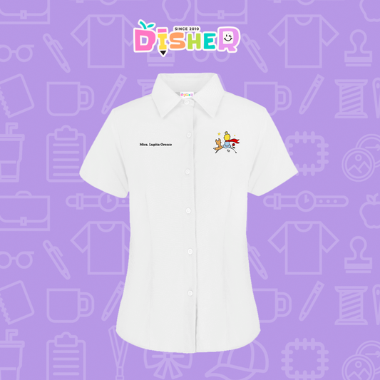 CBGC-D-014: Camisa Bordada Gabardina Manga Corta Dama  I El principito