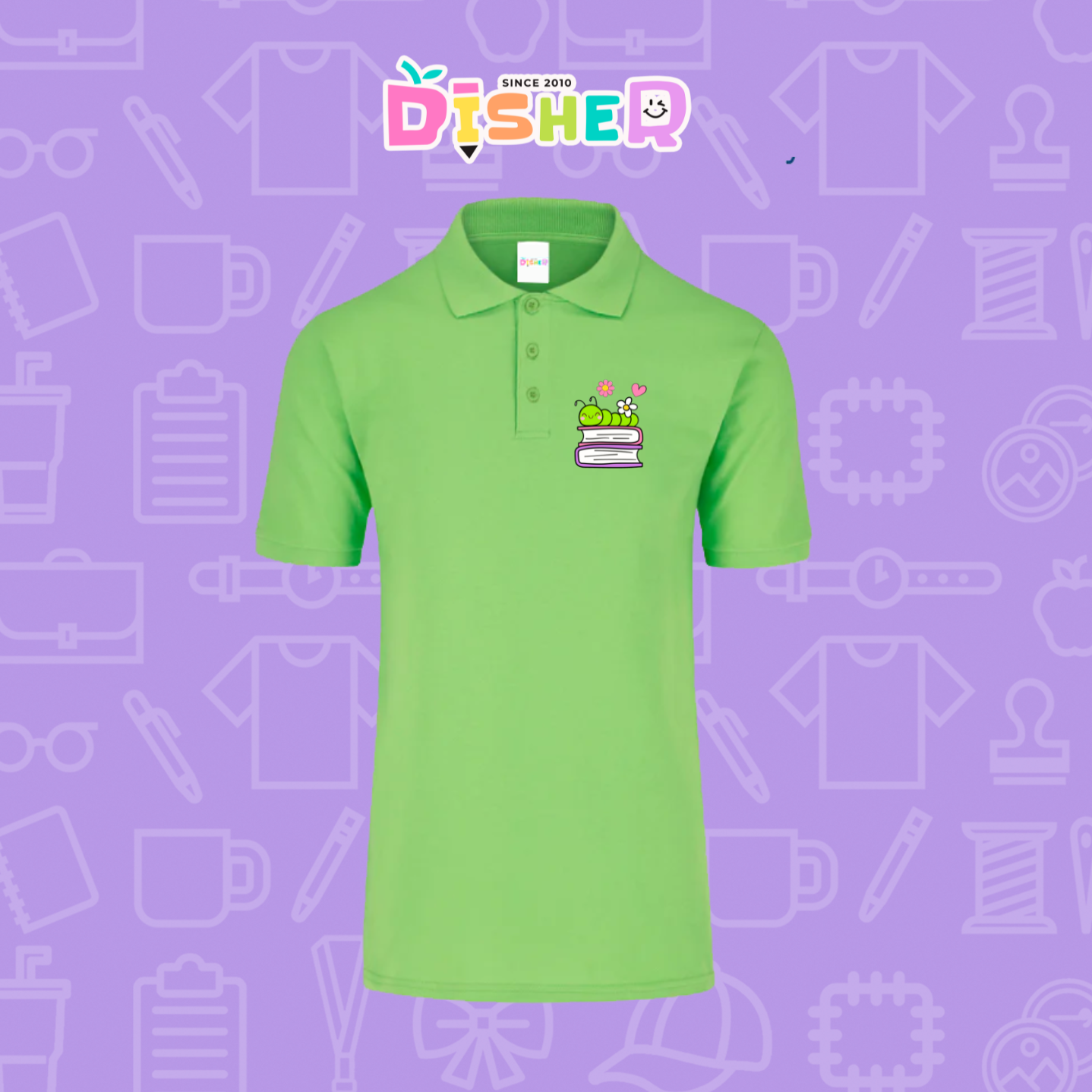 PBY-C-0004: Polo Bordada 50/50 Caballero I Gusanito libros