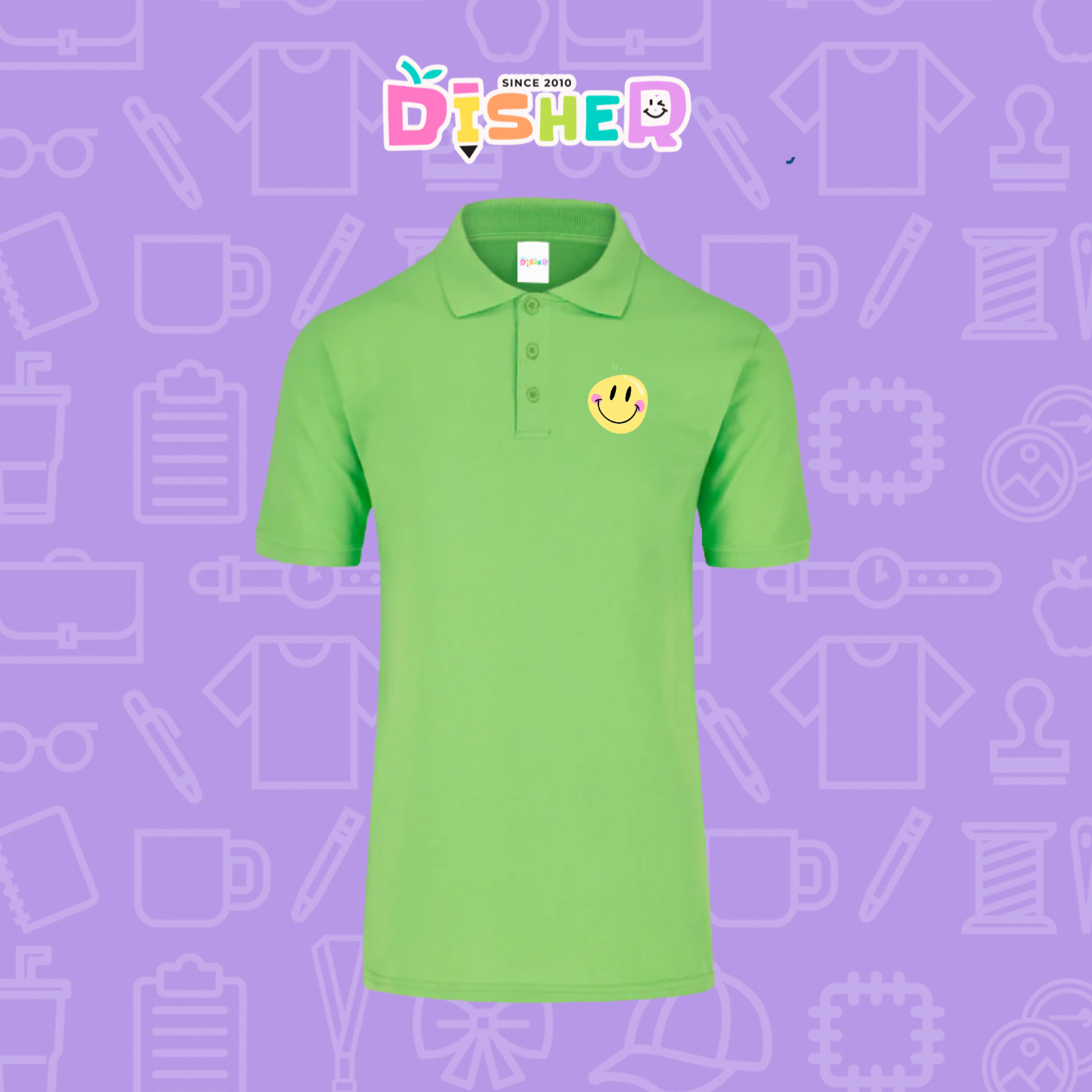 PBY-C-0021: Polo Bordada 50/50 Caballero I Happy face