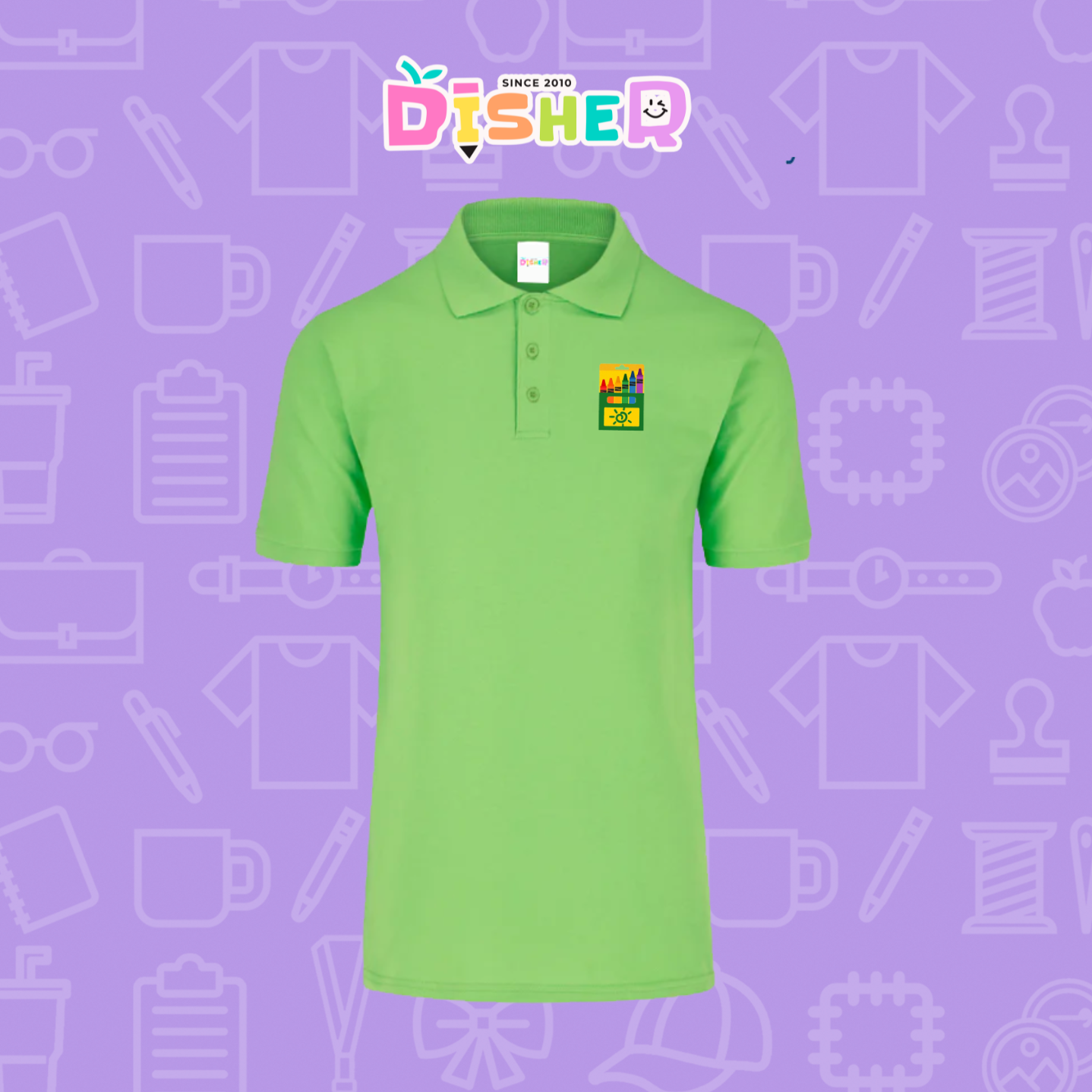 PBY-C-0059: Polo Bordada 50/50 Caballero I Crayolas cajita