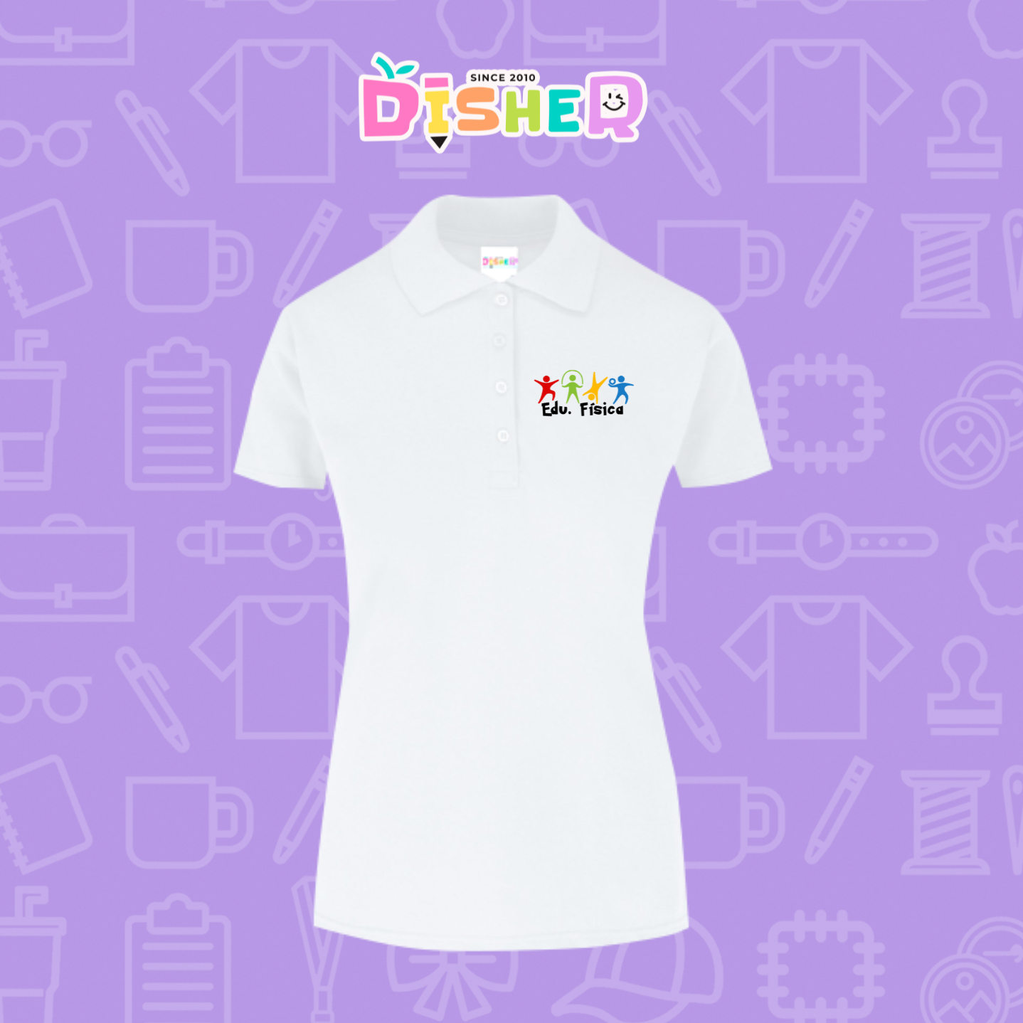 PBY-D-0090: Polo Bordada 50/50 Dama I Educación física