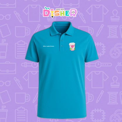 PBD-C-0041: Polo Bordada Dry Fit Caballero I Cafe flores