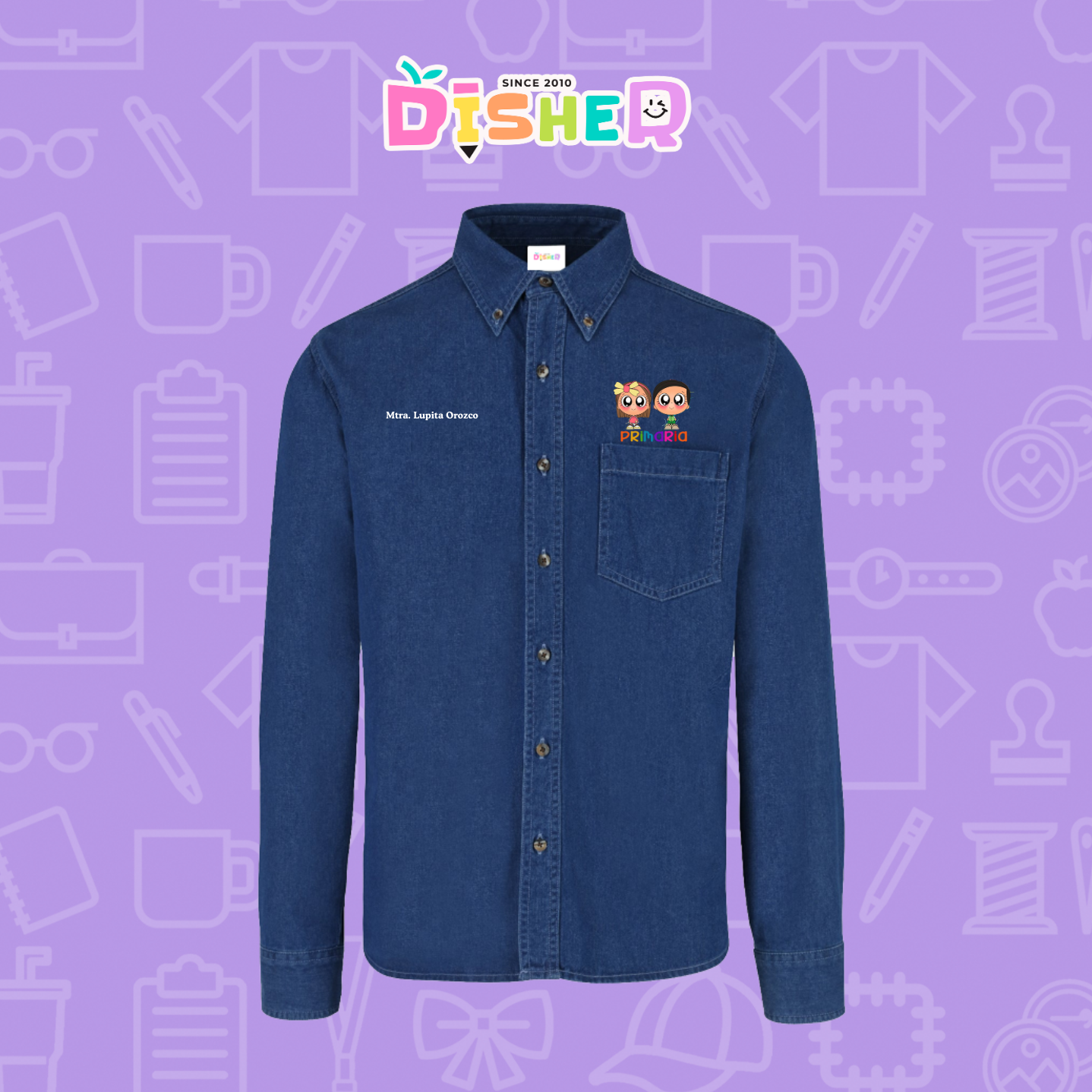 CBML-C-003: Camisa Bordada Mezclilla Manga Larga Caballero  I Starcitos primaria