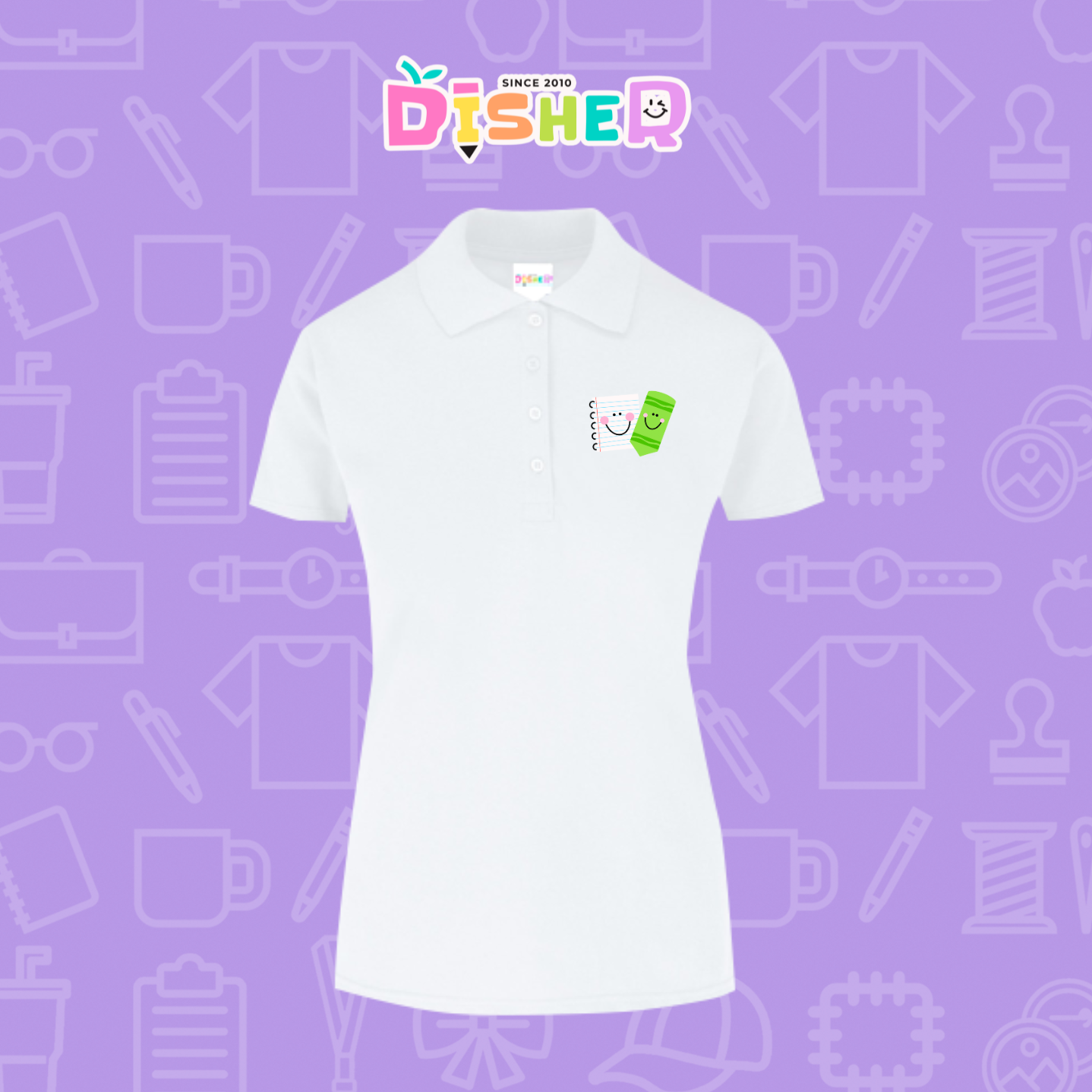 PBY-D-0033: Polo Bordada 50/50 Dama I  Paper pencil