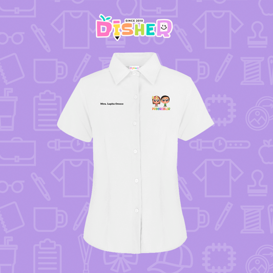 CBGC-D-002 Camisa Bordada Gabardina Manga Corta Dama  I Starcitos preescolar