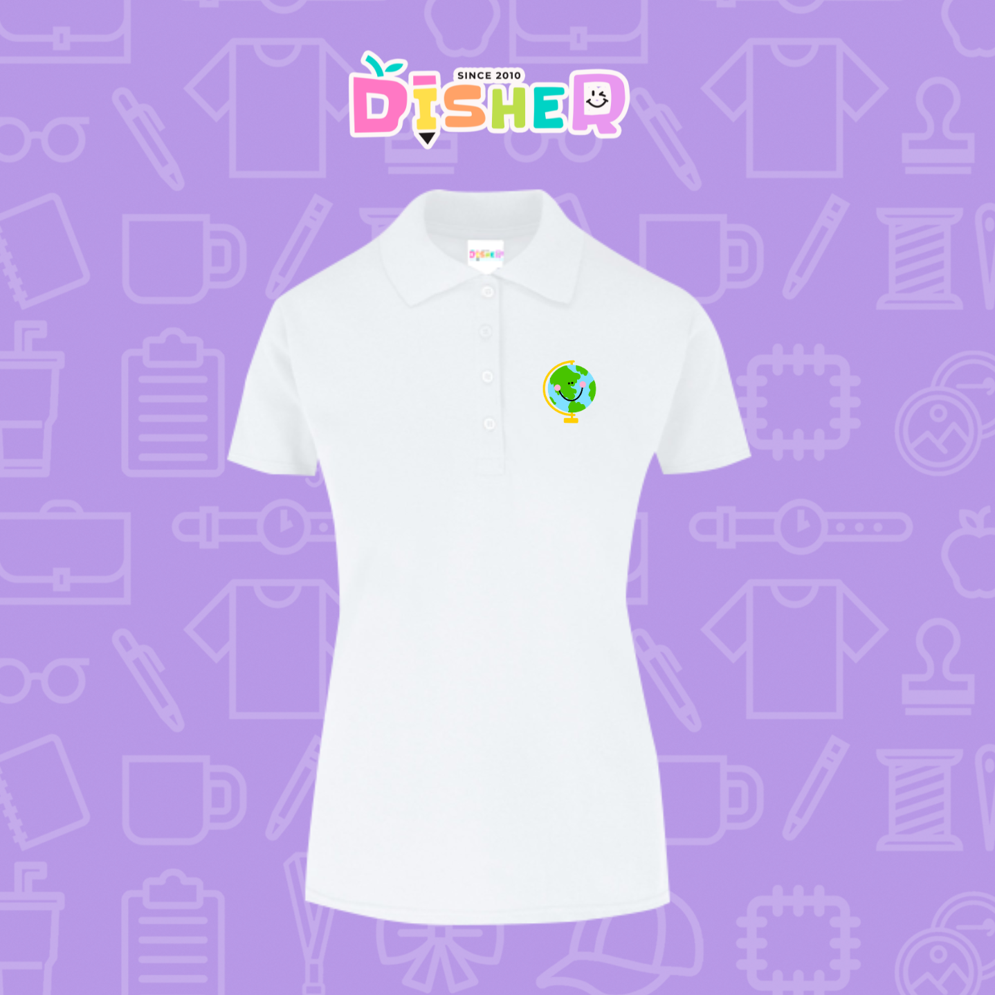 PBY-D-0034: Polo Bordada 50/50 Dama I  Smile World