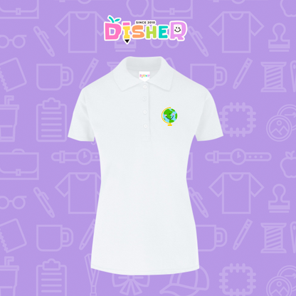 PBY-D-0034: Polo Bordada 50/50 Dama I  Smile World