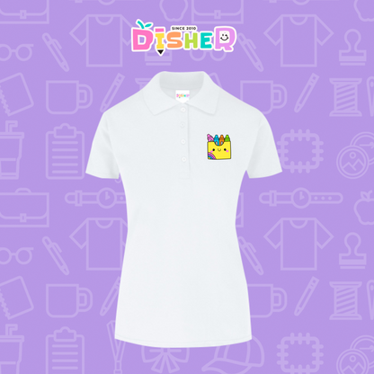 PBY-D-0016: Polo Bordada 50/50 Dama I Cajita crayola