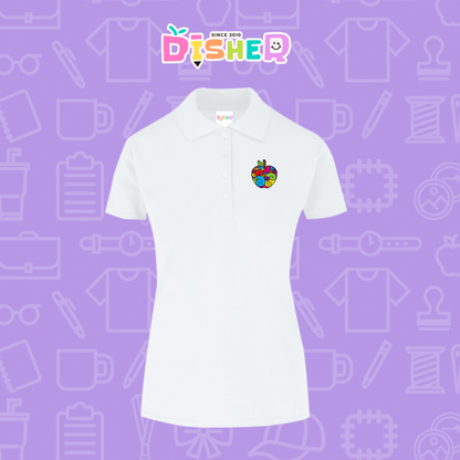 PBY-D-0067: Polo Bordada 50/50 Dama I Manzana risco