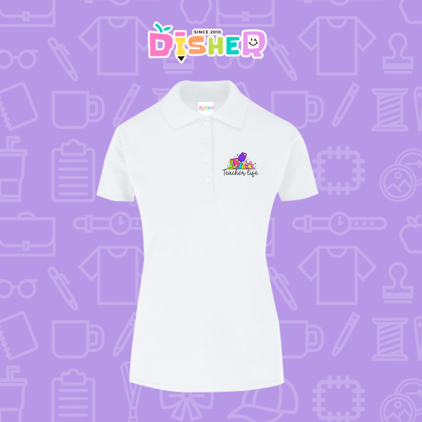 PBY-D-0039: Polo Bordada 50/50 Dama I Teacherlife