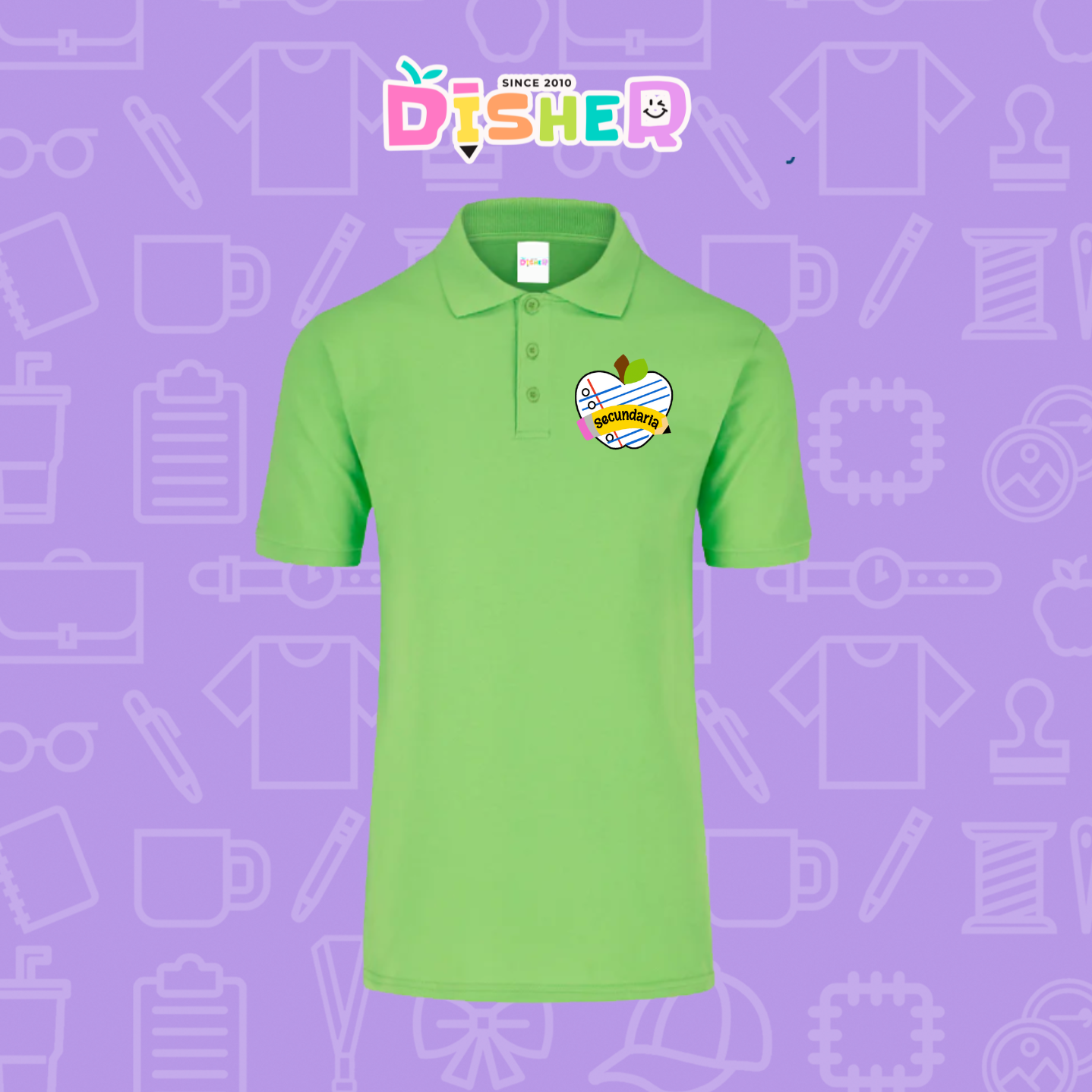 PBY-C-0094: Polo Bordada 50/50 Caballero I Corazón papel secundaria