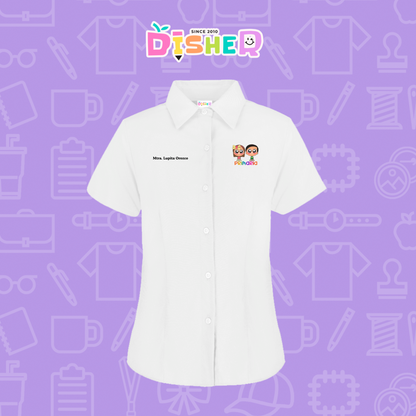 CBGC-D-003: Camisa Bordada Gabardina Manga Corta Dama  I Starcitos primaria