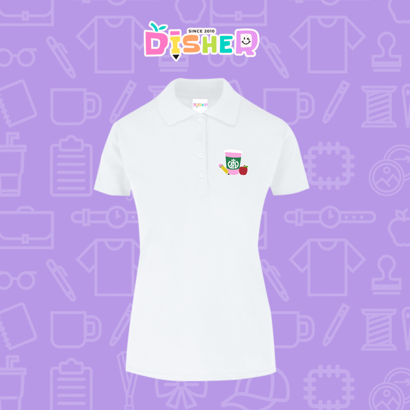 PBY-D-0037: Polo Bordada 50/50 Dama I Teacher starbucks