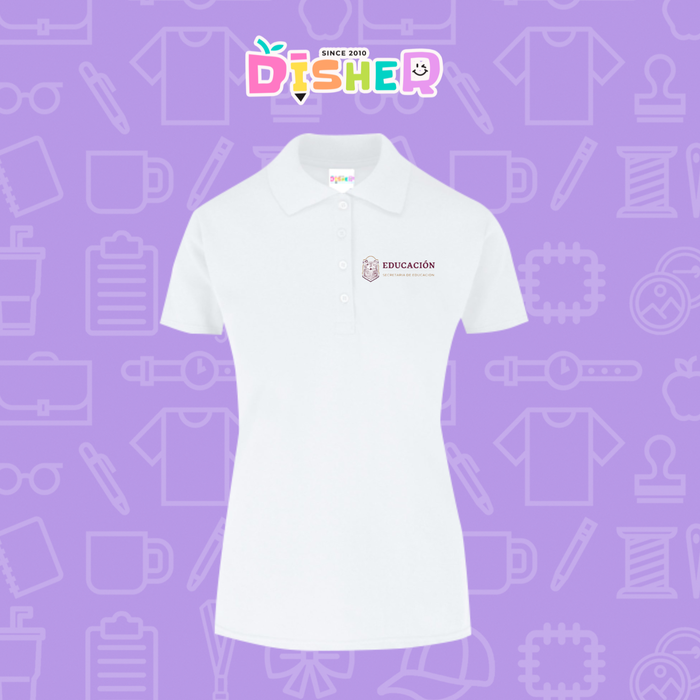 PBY-D-0096: Polo Bordada 50/50 Dama I Educación