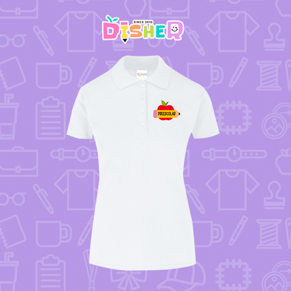 PBY-D-0084: Polo Bordada 50/50 Dama I Manzana preescolar