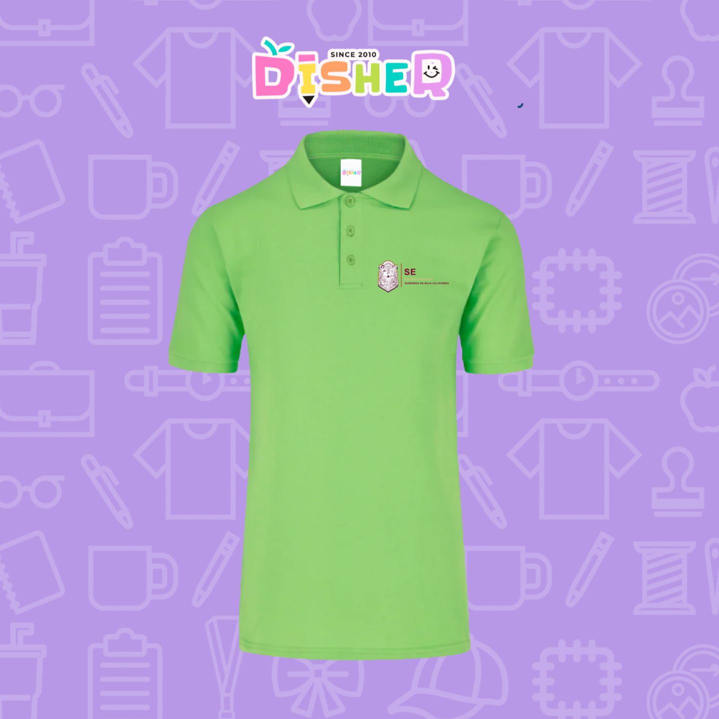 PBY-C-0097: Polo Bordada 50/50 Caballero I Sistema Educativo BC