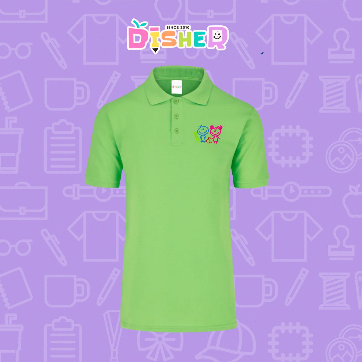 PBY-C-0062: Polo Bordada 50/50 Caballero I Niños trazos