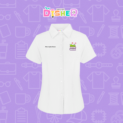 CBGC-D-004: Camisa Bordada Gabardina Manga Corta Dama  I Gusanito libros