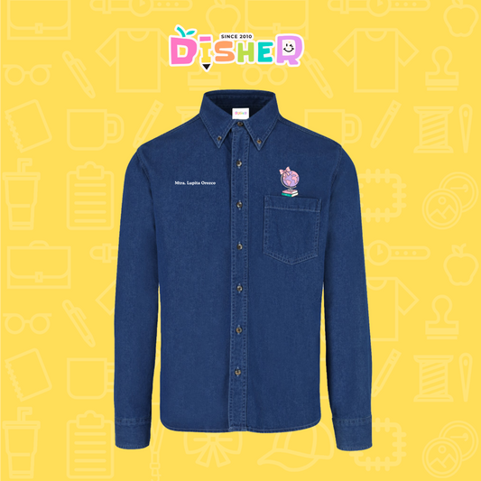 CBML-C-047: Camisa Bordada Mezclilla Manga Larga Caballero  I Mundo rosita