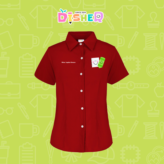 CBGC-D-033: Camisa Bordada Gabardina Manga Corta Dama  I Papel pencil