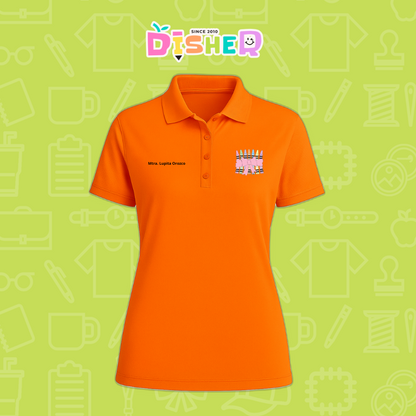 PBD-D-008 : Polo Bordada Dry Fit Dama I Crayones moño