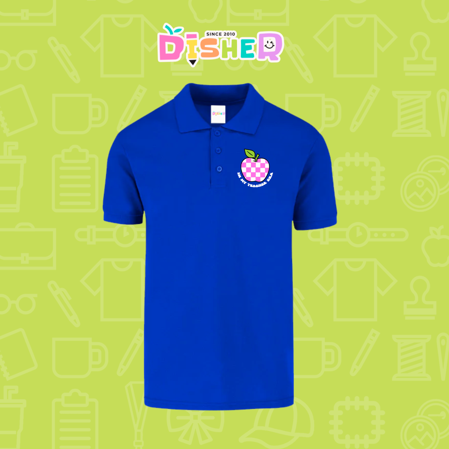 PBY-C-0026: Polo Bordada 50/50 Caballero I Manzana cuadros