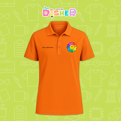 PBD-C-0018: Polo Bordada Dry Fit Caballero I Flor de colores