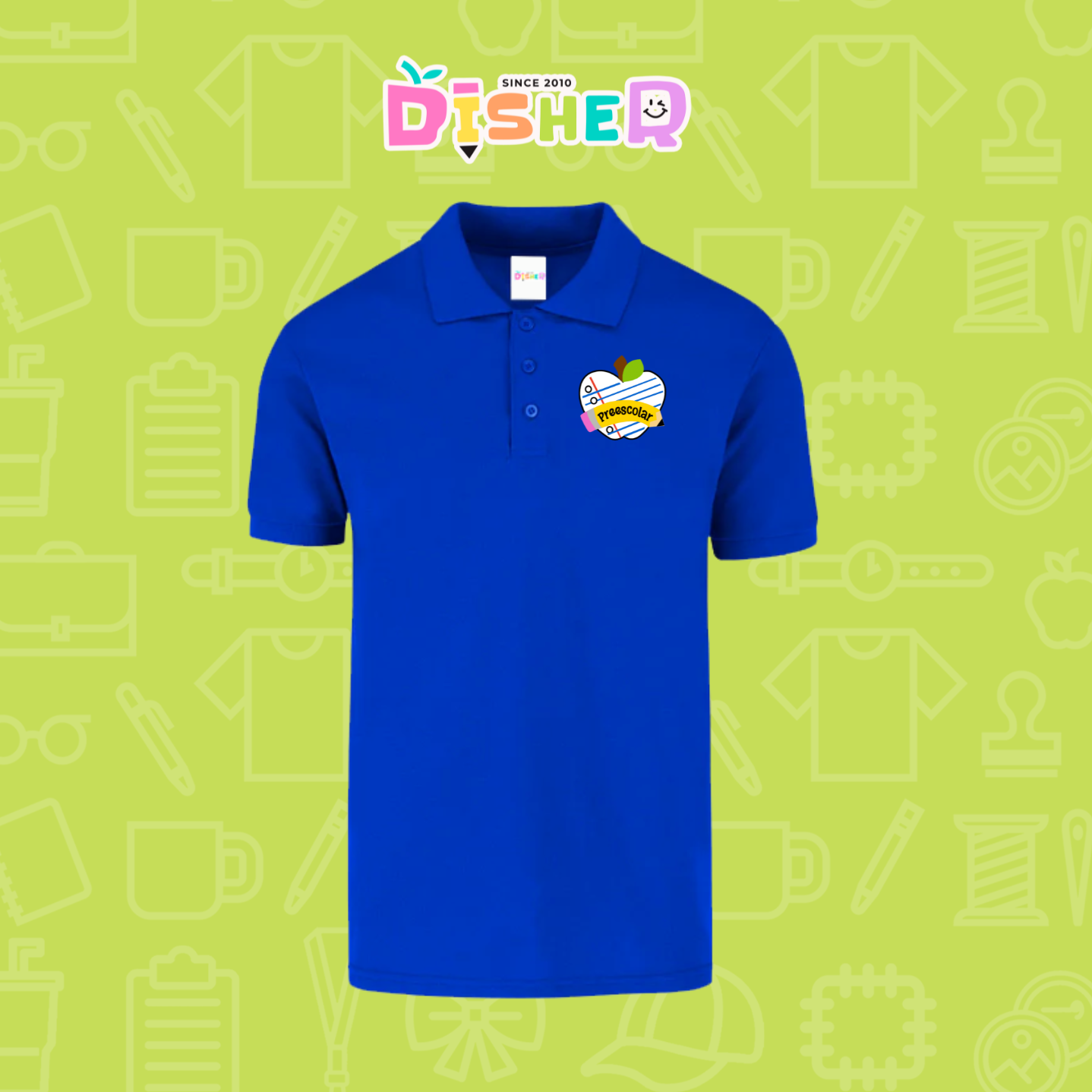 PBY-C-0092: Polo Bordada 50/50 Caballero I Corazón papel preescolar