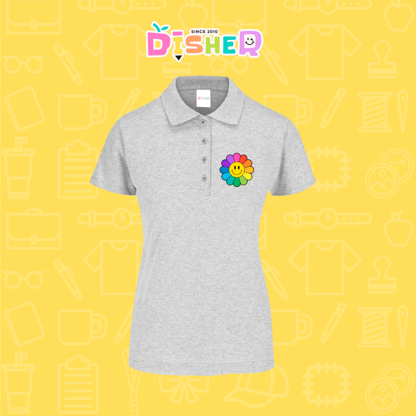PBY-D-0018: Polo Bordada 50/50 Dama I Flor de colores