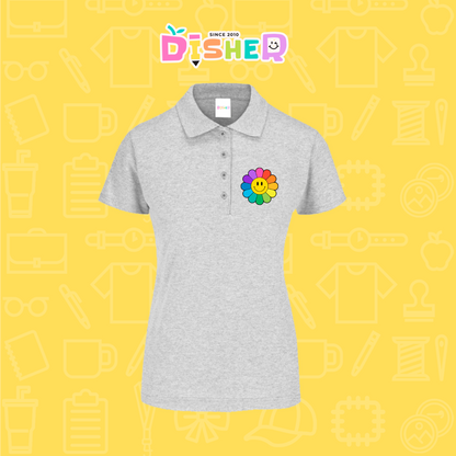 PBY-D-0018: Polo Bordada 50/50 Dama I Flor de colores